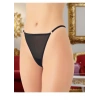 Moda Çizgi Kadın Fantezi Siyah Tanga Külot 8014