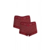 Moda Çizgi Kadın Pamuklu 2li Boxer Bordo 40266