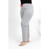 Moda Çizgi Kadın Pamuklu Büyük Beden Alt Pijama 27557 Gri