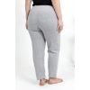Moda Çizgi Kadın Pamuklu Büyük Beden Alt Pijama 27557 Gri