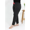 Moda Çizgi Kadın Pamuklu Büyük Beden Alt Pijama 27559 Antrasit