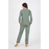 Moda Çizgi Kadın Penye Uzun Kol Pijama Takım 2775