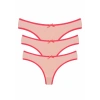 Moda Çizgi Pamuklu 3lü Tanga Külot Pudra 40251