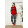 Moda Çizgi Polar Kadın Pijama Takımı