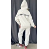 Nakış İşlemeli Üç İplik Sweat Takım- Beyaz