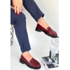Narli Bordo Rugan Oxford Ayakkabı