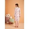 PJS 28019 Kadın Uzun Kol Desenli Gecelik