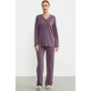 Sementa 76438 Yarım Düğmeli Cep Detaylı Pijama Takım