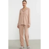 Sementa 76444 Düz Renk Gömlek Model Pijama Takım