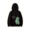 Sevgililer Günü Baskılı Oversize Kapüşonlu Sweatshirt Hoodie - Siyah