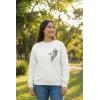 Sevgililer Gününe Baskılı Oversize Bisiklet Yaka Sweatshirt - Beyaz