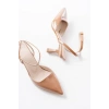 ST-004 Vizon Rugan Günlük 7 cm Topuklu Bayan Ayakkabı