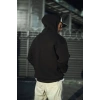 Üç İplik Penye Kapşonlu Basic SweatShirt - Siyah