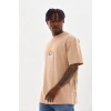 Unisex Baskılı Oversize T-Shirt - Bej