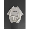 Unisex Baskılı Oversize T-Shirt - Beyaz