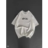 Unisex Baskılı Oversize T-Shirt - Beyaz