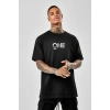 Unisex Baskılı Oversize T-Shirt - Siyah