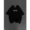 Unisex Baskılı Oversize T-Shirt - Siyah