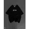 Unisex Baskılı Oversize T-Shirt - Siyah
