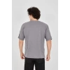 Unisex Jakar Kumaş Rahat Kol T-Shirt - Gri