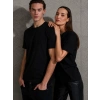 Unisex Kısa Kollu Bisiklet Yaka Basic Viskon Bluz