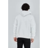 Unisex Tam Fermuarlı Kapşonlu  SweatShirt - Beyaz