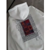 Uzun Kol Kapüşonlu Ön Ve Arka Baskılı SweatShirt - Beyaz