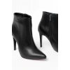 VRT-4802 Siyah Yüksek İnce Topuklu Fermuarlı Kadın Bot