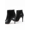 VRT-4802 Siyah Yüksek İnce Topuklu Fermuarlı Kadın Bot