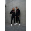 Yılbaşı Merry Christmas Baskılı Oversize Kapüşonlu Sweatshirt Hoodie - Siyah