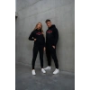 Yılbaşı Merry Christmas Baskılı Oversize Kapüşonlu Sweatshirt Hoodie - Siyah