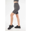 Yüksek Bel Biker Sporcu Şort - Füme