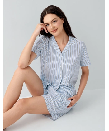 Arnetta 3601-S Kadın Gömlek Pijama Şort Takım