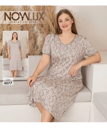Noyalux 4077 Kadın Battal Kısa Kol Elbise Gecelik