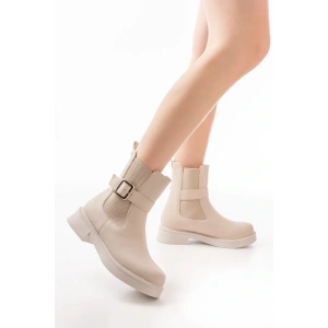 02-2004 Bej Toka Aksesuarlı Lastikli Günlük Kadın Bot