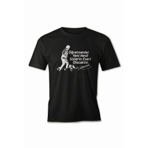 24 Kasım Öğretmenler Baskılı T-shirt - Siyah