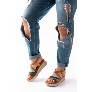 730-153 Multi Ortopedik Hakiki Deri Dolgu Kadın Sandalet