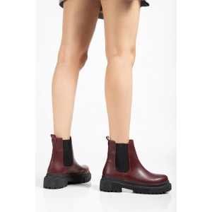 812-2137 Bordo Lastikli Günlük Kadın Bot