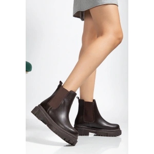 812-2137 Kahve Lastikli Günlük Kadın Bot