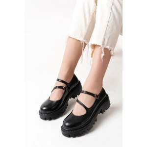 868-756 Siyah Rugan Günlük Yüksek Tabanlı Loafer Ayakkabı