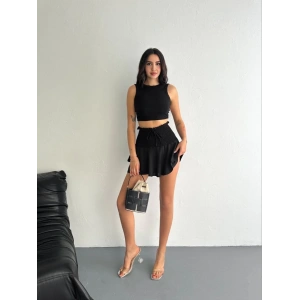 Ayrobin Şortlu Etek - Siyah
