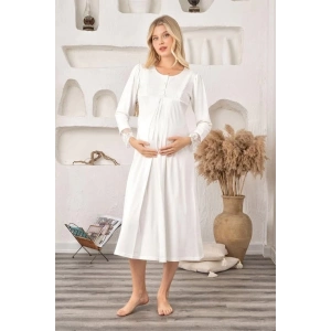 Bone 5906 Kadın Lohusa Likra Viskon Gecelik