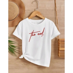 Çocuk Unisex Baskılı T-Shirt - Beyaz