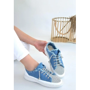Enber Mavi Kot Bağcıklı Spor Ayakkabı