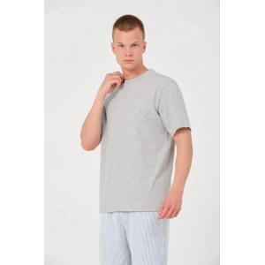 Erkek 24/1 Düz A Kalite Oversize T-shirt - Gri