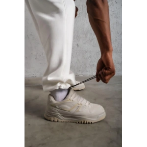 Erkek Baggy Alt Eşofman - Beyaz