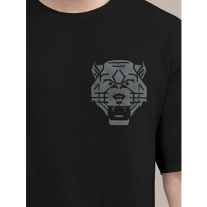 Erkek Baskılı Oversize T-shirt - Siyah