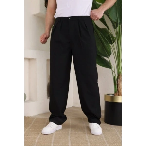 Erkek Beli Lastikli Pileli Baggy Pantolon