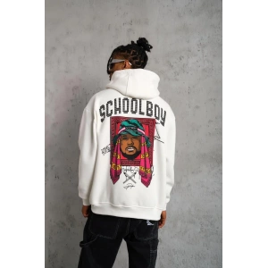 Erkek SCHOOL BOY Baskılı Kapüşonlu Sweat - Beyaz