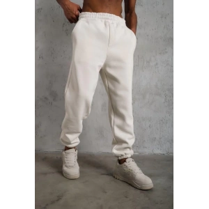 Erkek Üç İplik Alt Eşofman Lastikli - Beyaz